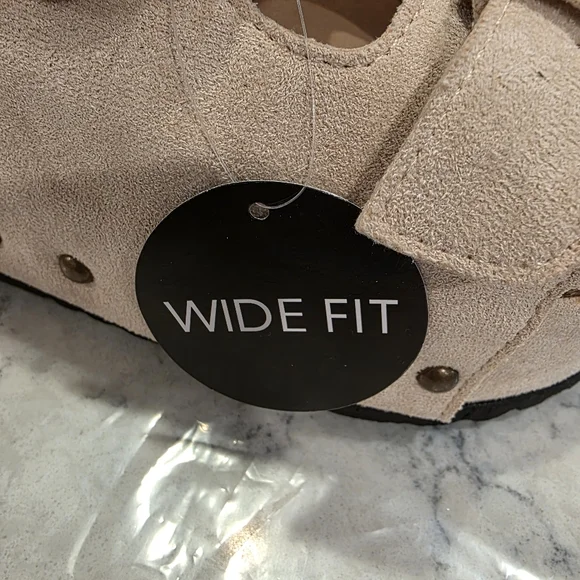 Sheln Women's Wide Fit Open Toe Double Buckle Cork Footbed Slide Sandals 6 WIDE - Picture 7 of 9